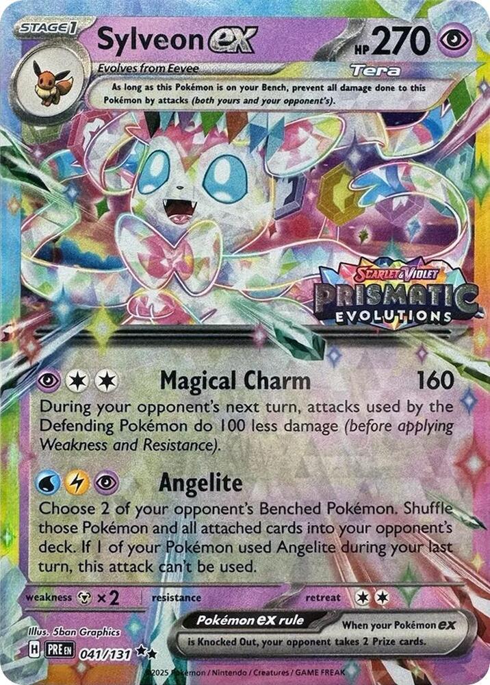 Sylveon ex 041 131 Prismatic Evolutions Stamp 041/131 (Miscellaneous Cards & Products)  - Holofoil