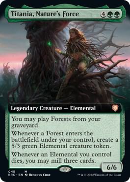 Titania Natures Force Extended Art (Commander: The Brothers' War)  - undefined