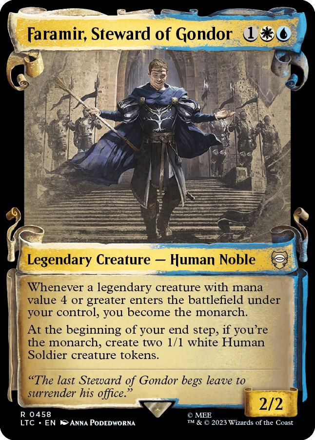 Faramir Steward of Gondor Showcase Scrolls 458 (Commander: The Lord of the Rings: Tales of Middle-earth)  - Showcase Scroll Foil