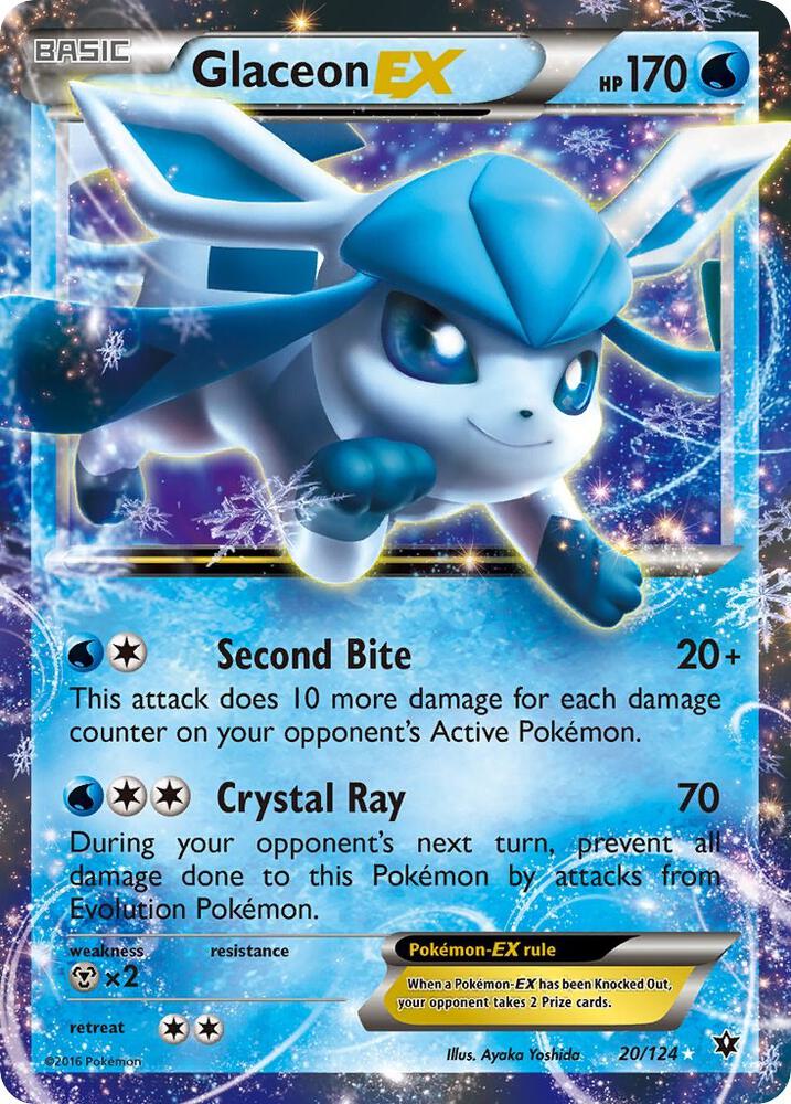 Glaceon EX 20/124 (XY - Fates Collide)  - Holofoil