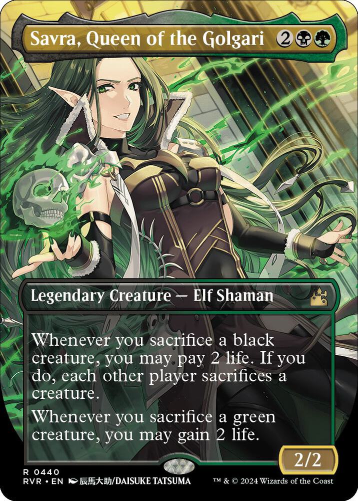 Savra Queen of the Golgari Anime Borderless (Ravnica Remastered) 