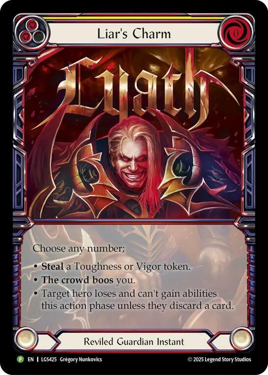 Liar's Charm LGS425 (Flesh and Blood: Promo Cards)  - Rainbow Foil