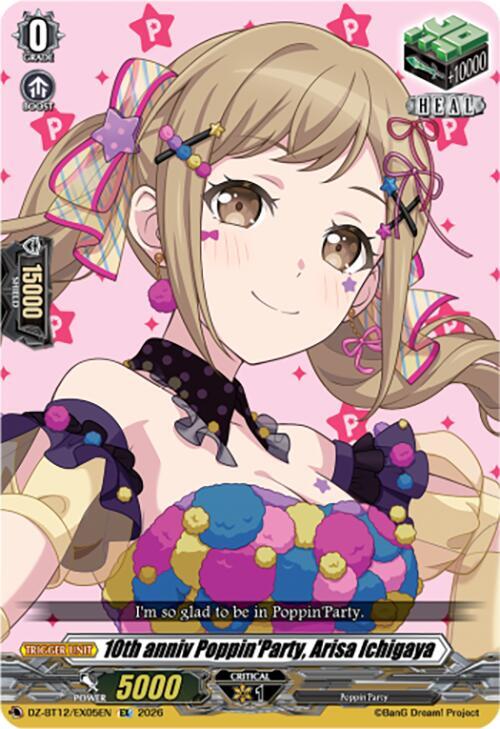 10th anniv PoppinParty Arisa Ichigaya DZ-BT12/EX05EN (DZ-BT12: Chasm of Lost Souls) 