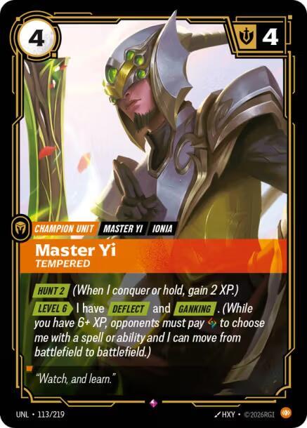 Master Yi - Tempered 113/219 (Unleashed)  - Foil