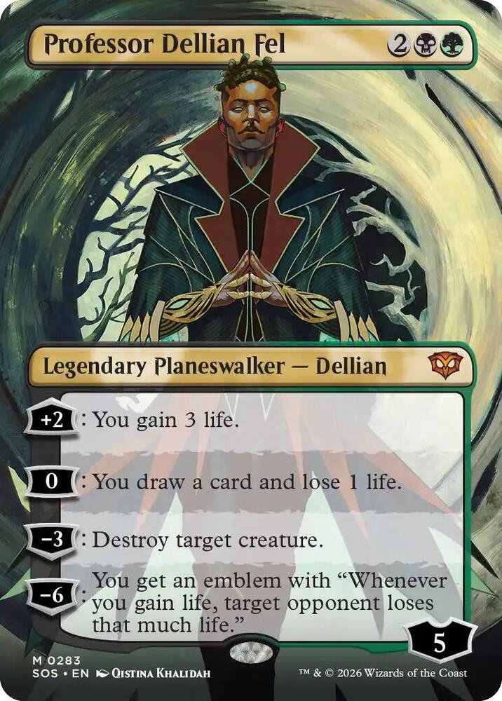 Professor Dellian Fel Borderless 283 (Secrets of Strixhaven)  - Borderless