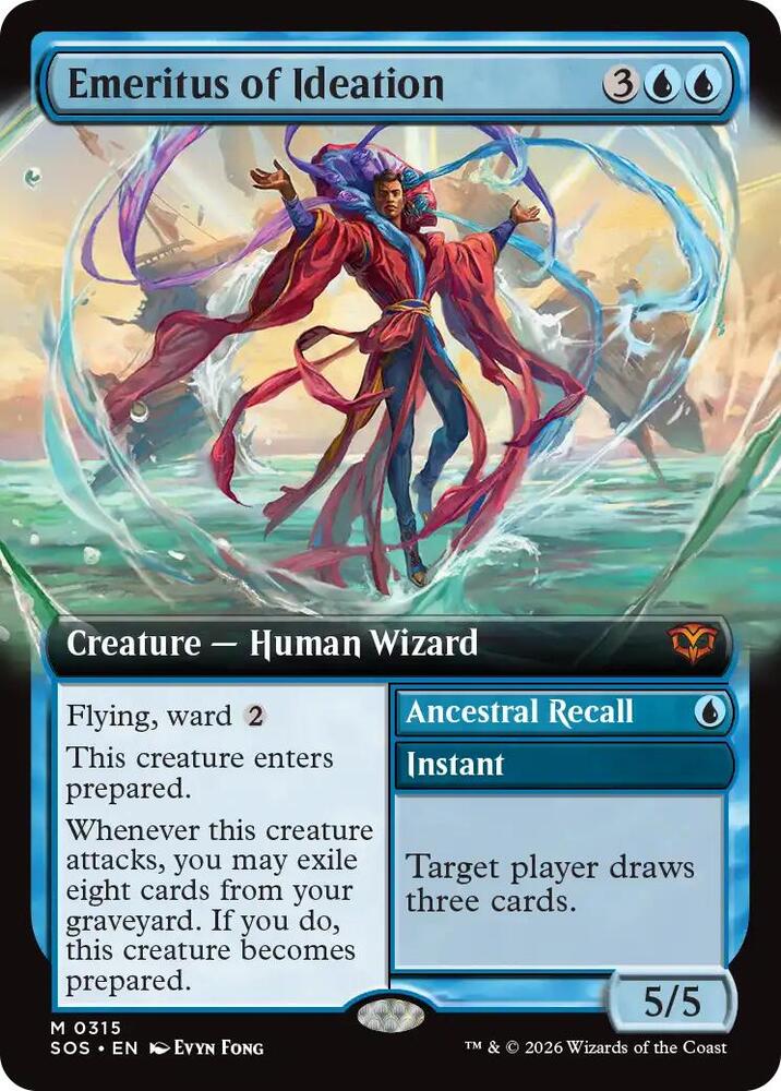 Emeritus of Ideation // Ancestral Recall 315 (Secrets of Strixhaven)  - Extended Art Foil