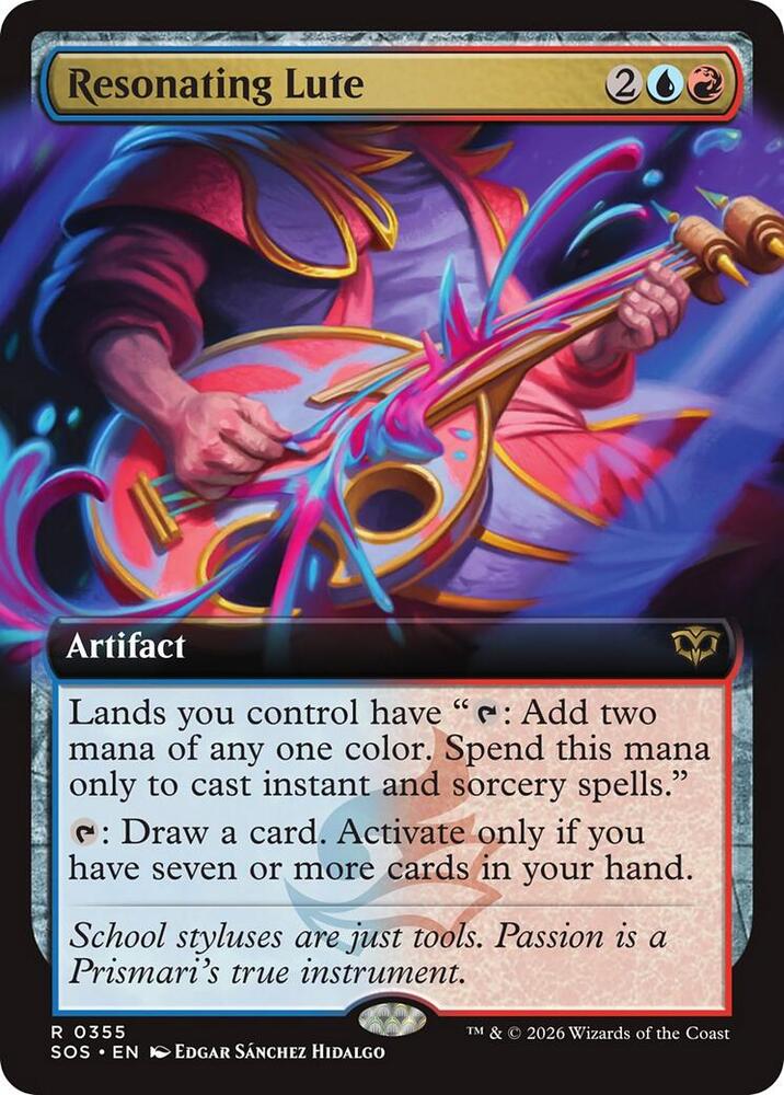 Resonating Lute 355 (Secrets of Strixhaven)  - Extended Art