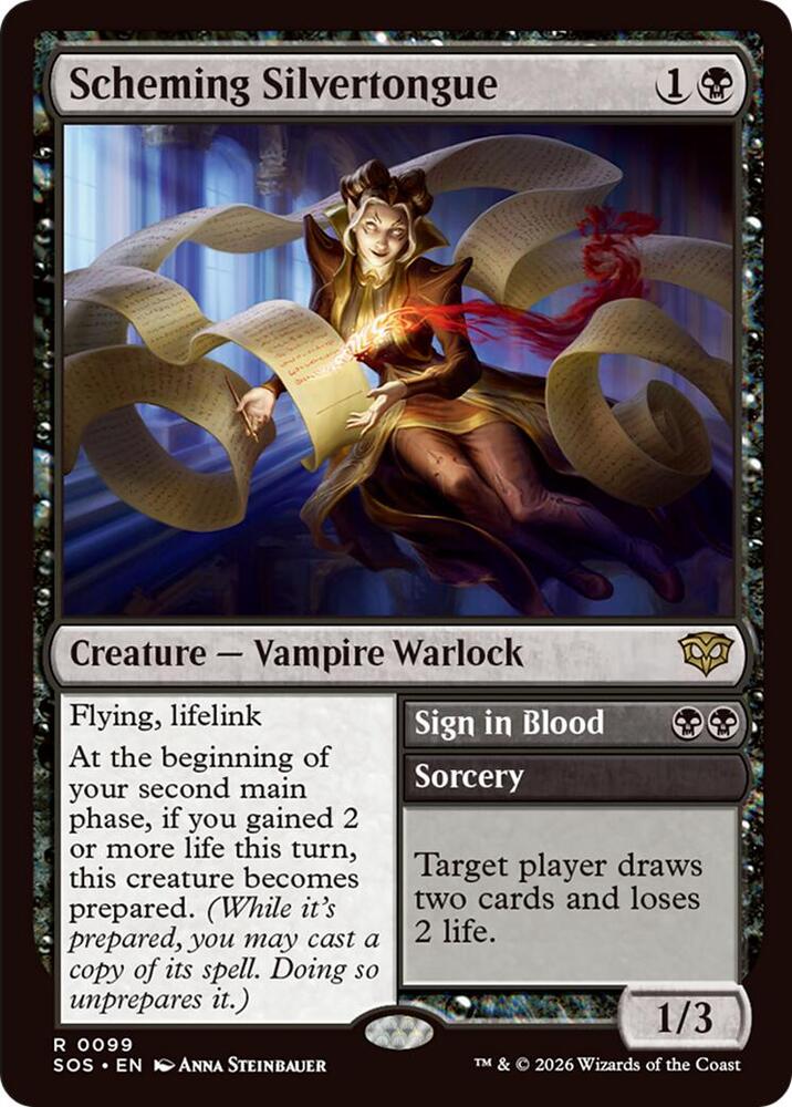 Scheming Silvertongue // Sign in Blood 99 (Secrets of Strixhaven)  - Foil