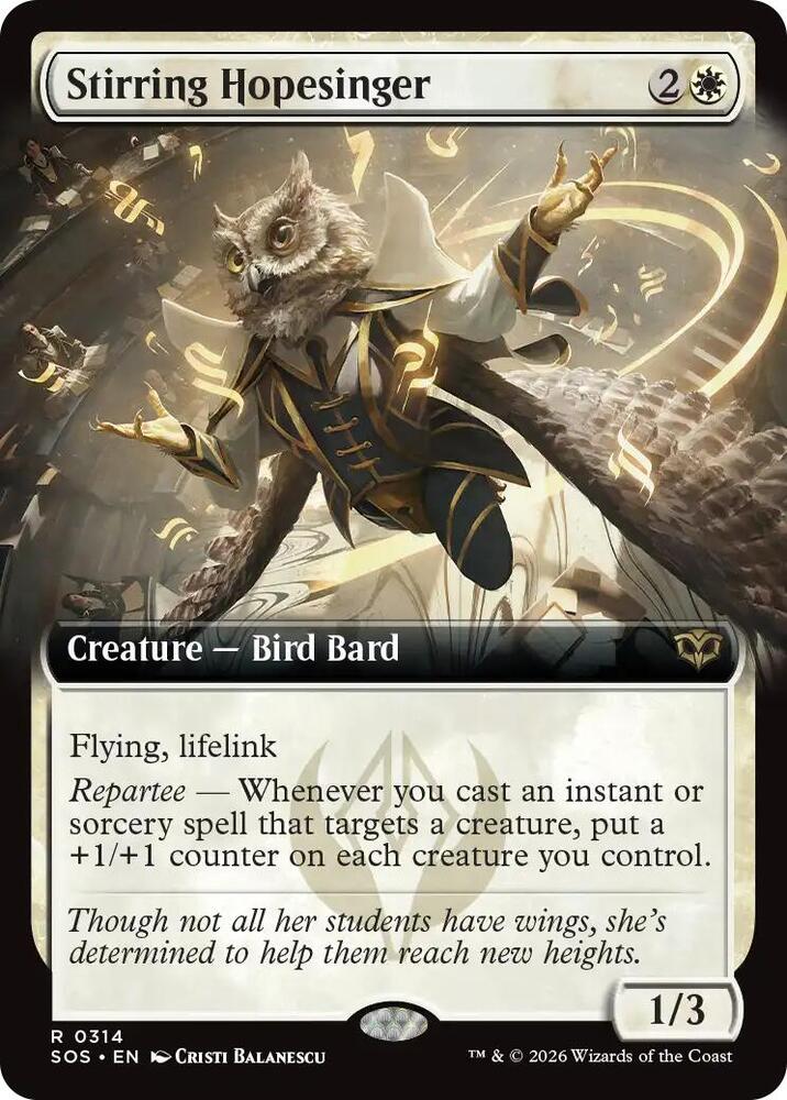Stirring Hopesinger Extended Art 314 (Secrets of Strixhaven)  - Foil