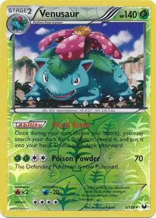 Venusaur 3/108 (Dark Explorers)  - Reverse Holofoil