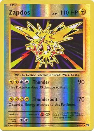 Zapdos 42/108 (XY - Evolutions)  - Reverse Holofoil