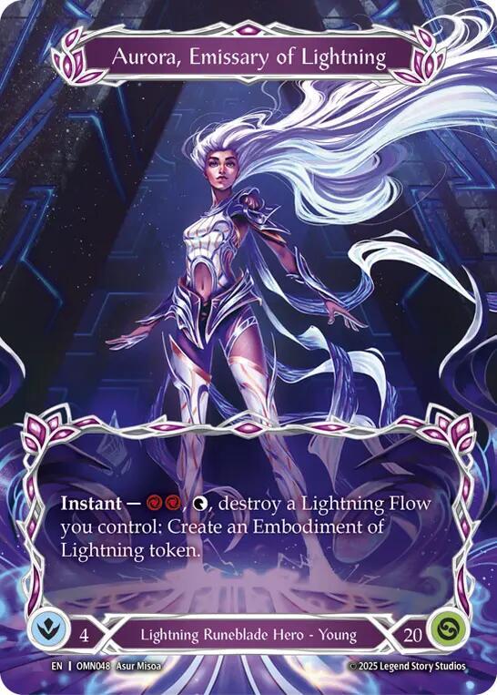 Aurora, Emissary of Lightning OMN048 (Omens of the Third Age)  - Cold Foil