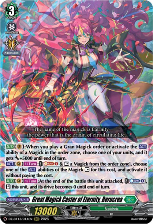 Great Magick Caster of Eternity Berucrea DZ-BT13/014EN (DZ-BT13: Parallactic Clash) 