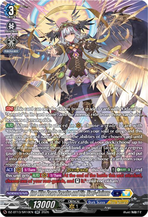 One Who Bears Resolve and Sin Liael=Animus SR DZ-BT13/SR10EN (DZ-BT13: Parallactic Clash) 