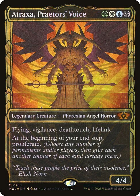 Atraxa, Praetors' Voice 163/65 (March of the Machine: Multiverse Legends)  - Showcase Halo Foil