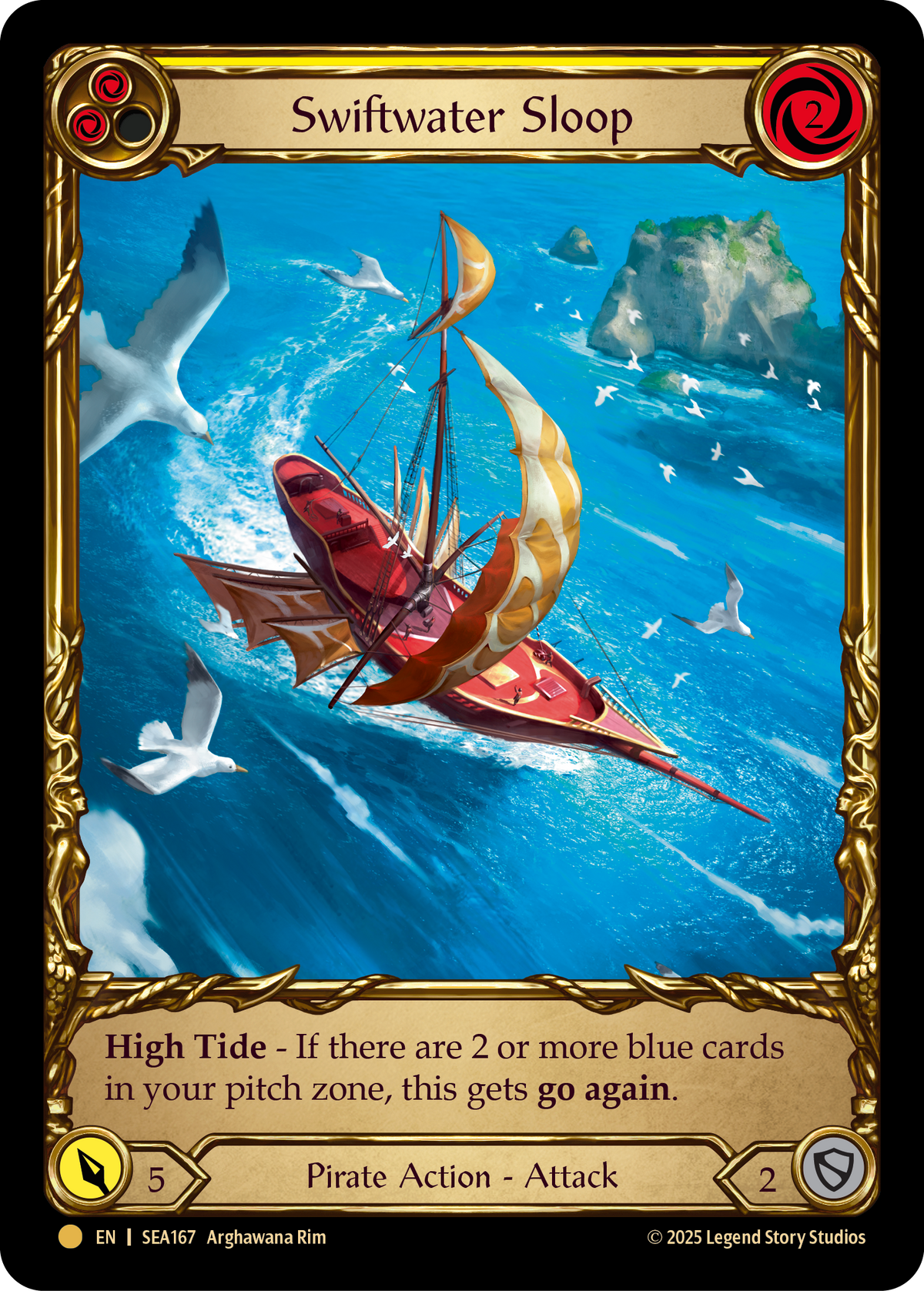 Swiftwater Sloop (Yellow) SEA167 (High Seas)  - Cold Foil