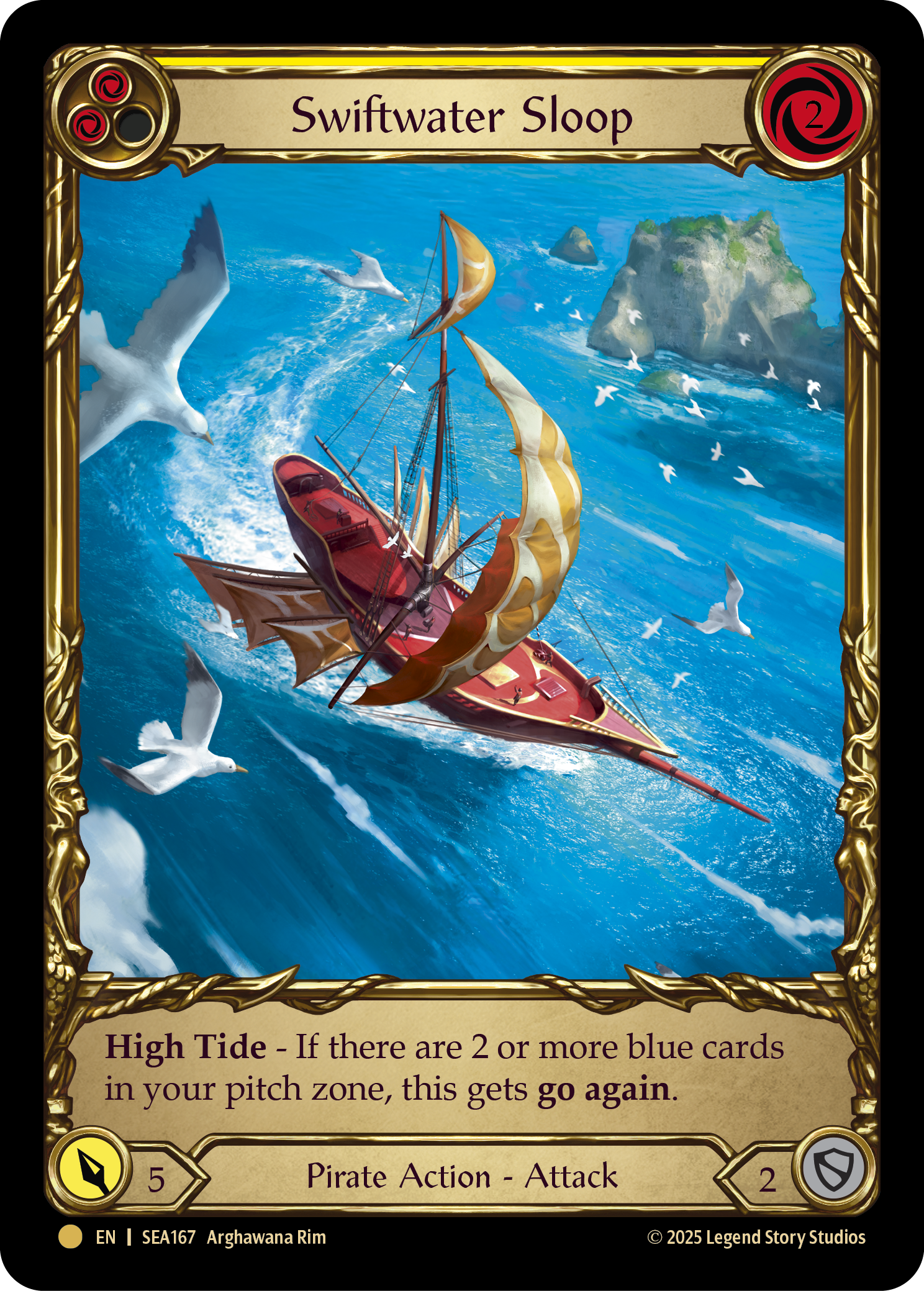 Swiftwater Sloop (Yellow) SEA167 (High Seas)  - Cold Foil