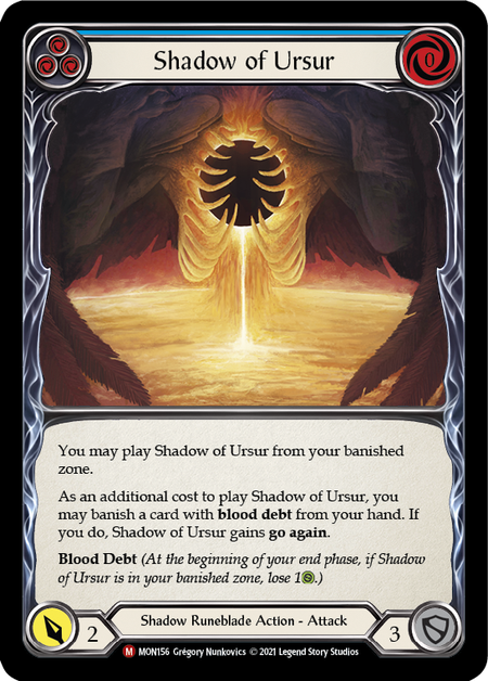 Shadow of Ursur MON156 (Monarch)  - 1st Edition Rainbow Foil