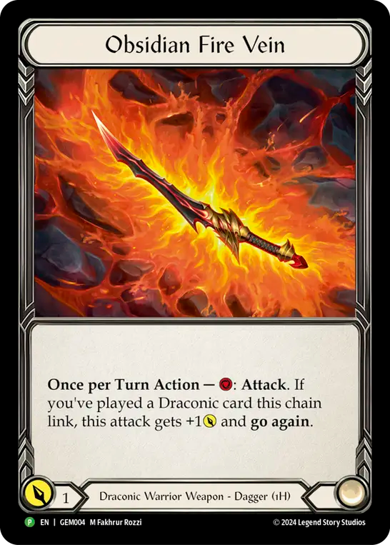 Obsidian Fire Vein GEM004 (GEM Pack 1)  - Cold Foil