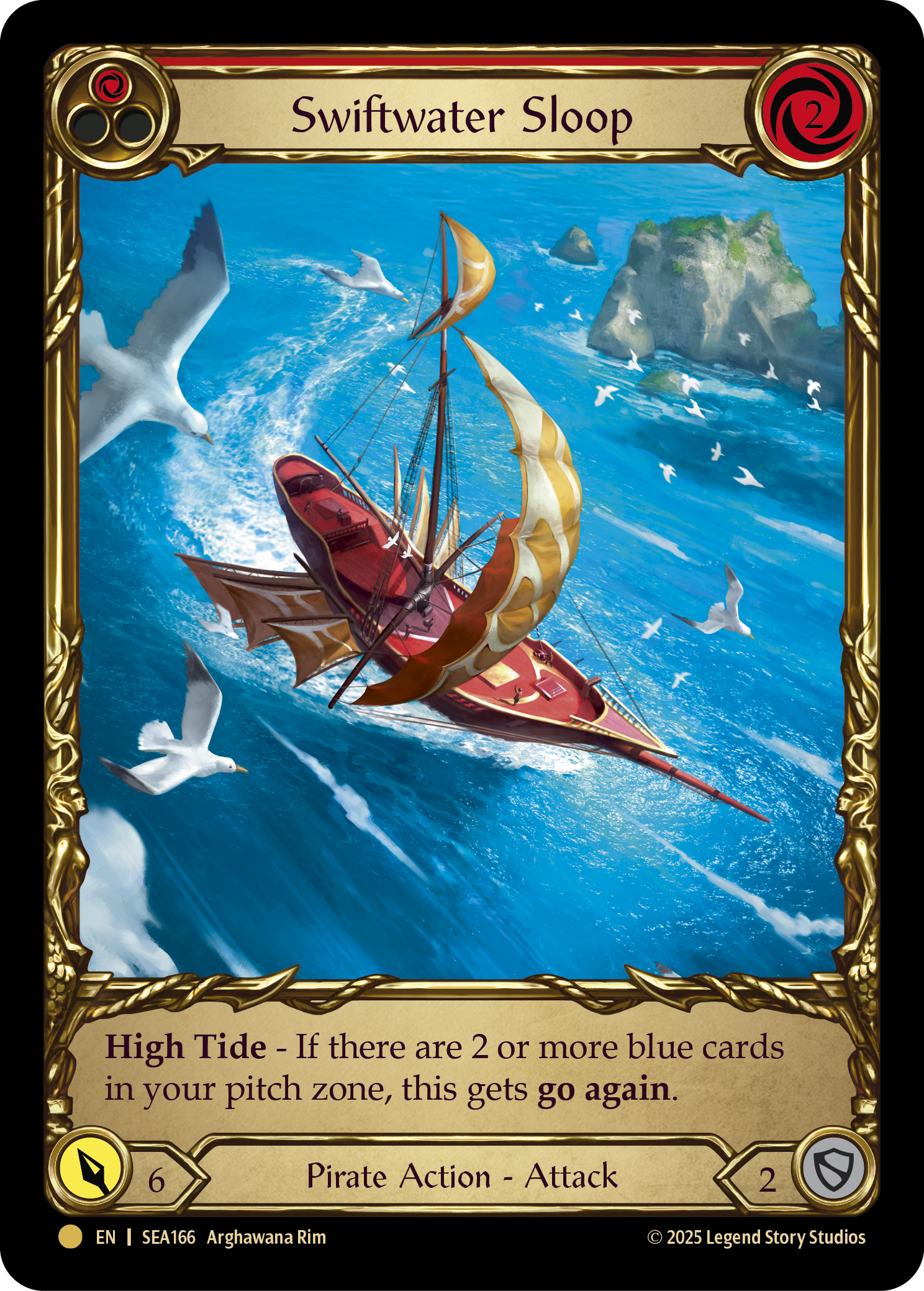 Swiftwater Sloop (Red) SEA166 (High Seas)  - Cold Foil