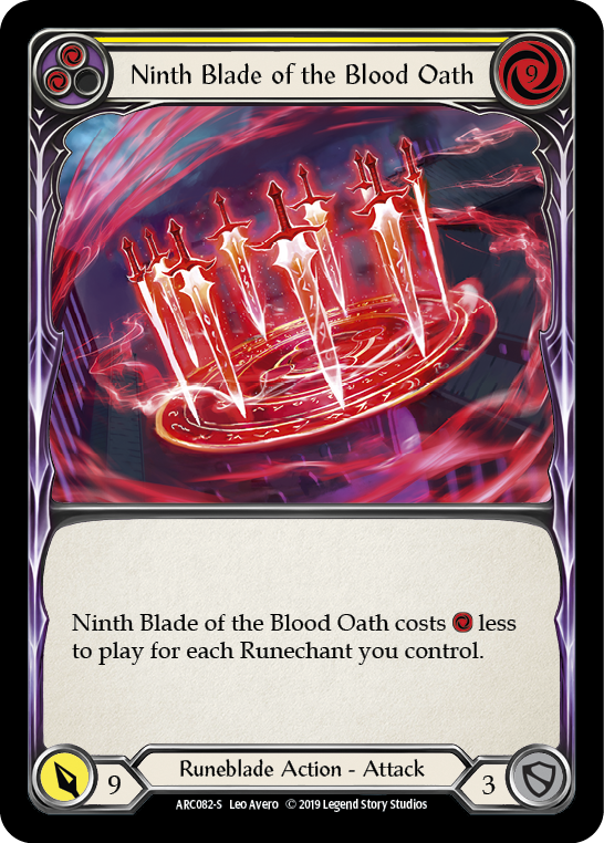 Ninth Blade of the Blood Oath ARC082 (Arcane Rising)  - 1st Edition Rainbow Foil