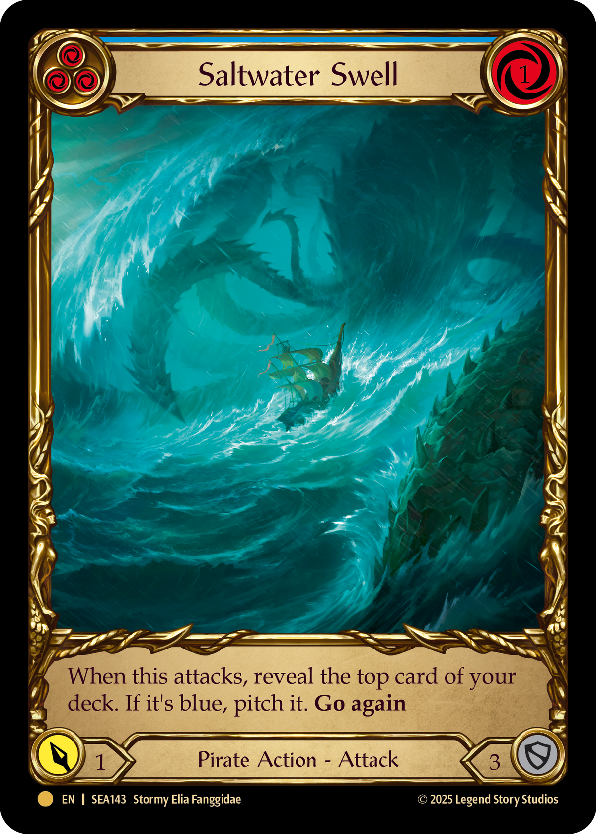 Saltwater Swell (Blue) SEA143 (High Seas)  - Cold Foil