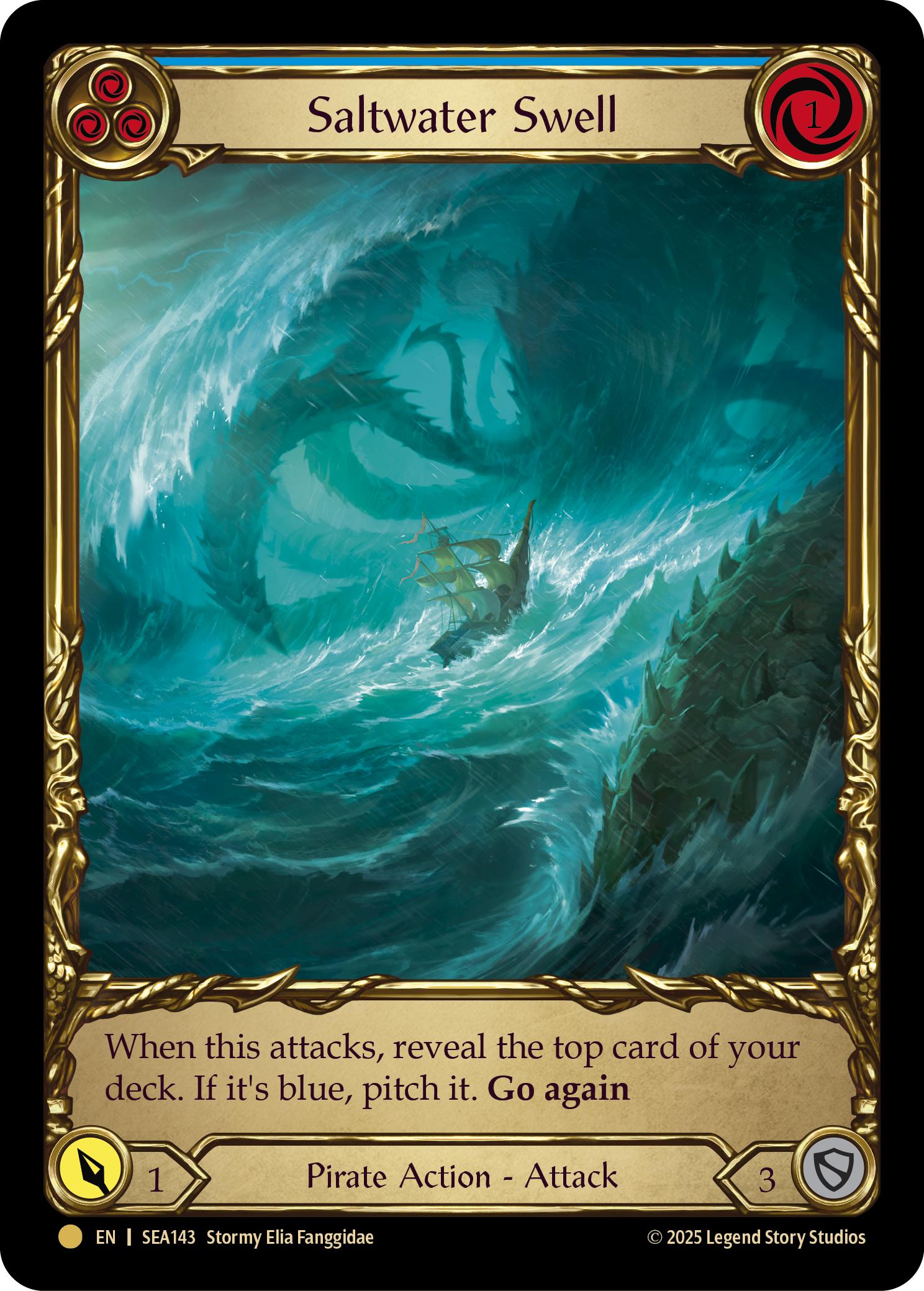 Saltwater Swell (Blue) SEA142 (High Seas)  - Cold Foil
