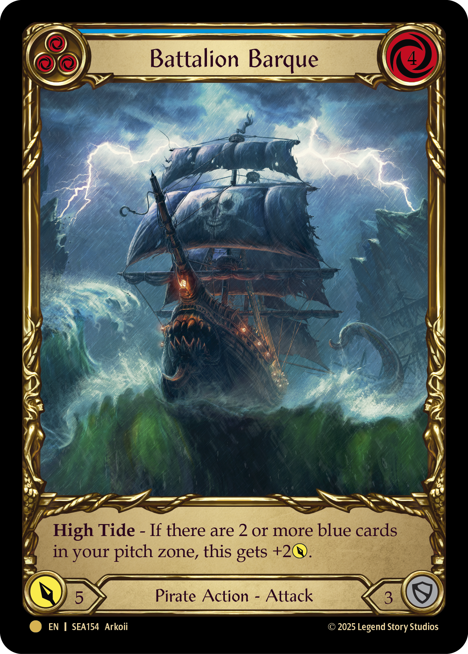 Battalion Barque (Blue) SEA154 (High Seas)  - Cold Foil