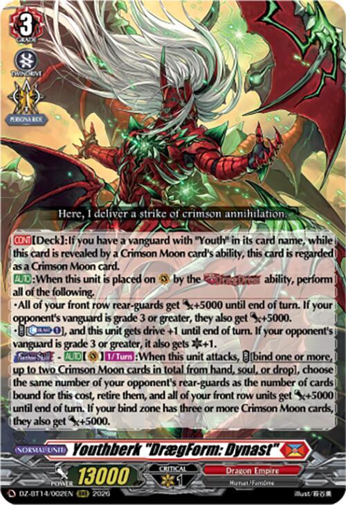 Youthberk DraegForm Dynast DZ-BT14/002EN (DZ-BT14: Envoys of the Crimson Moon) 