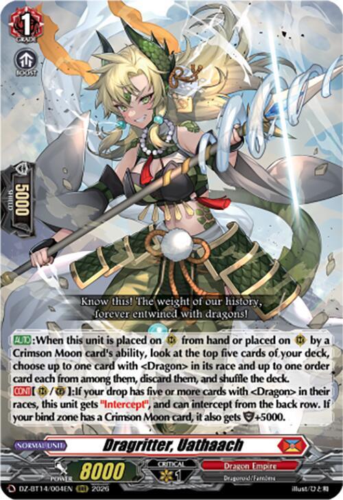 Dragritter Uathaach DZ-BT14/004EN (DZ-BT14: Envoys of the Crimson Moon) 