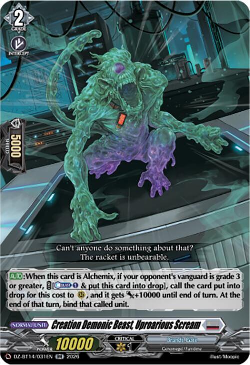 Creation Demonic Beast Uproarious Scream DZ-BT14/031EN (DZ-BT14: Envoys of the Crimson Moon) 