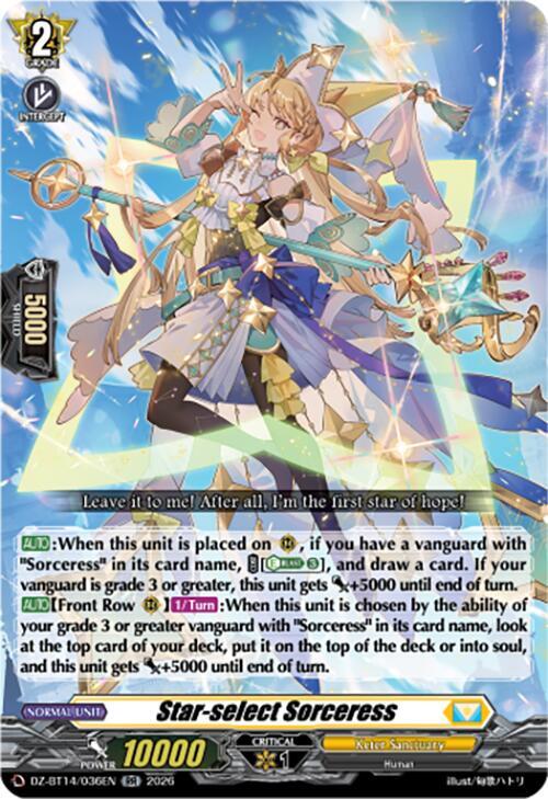 Star select Sorceress DZ-BT14/036EN (DZ-BT14: Envoys of the Crimson Moon) 