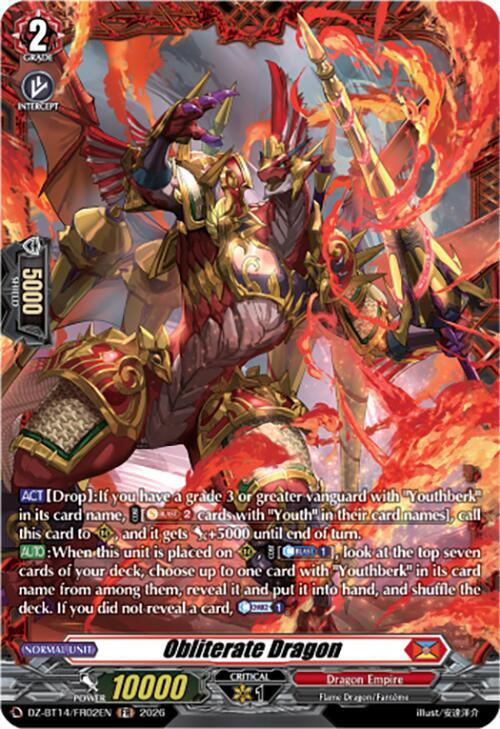 Obliterate Dragon FR DZ-BT14/FR02EN (DZ-BT14: Envoys of the Crimson Moon) 