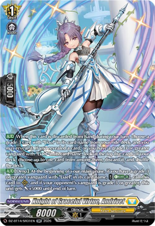 Knight of Graceful Virtue Andrivet SR DZ-BT14/SR31EN (DZ-BT14: Envoys of the Crimson Moon) 