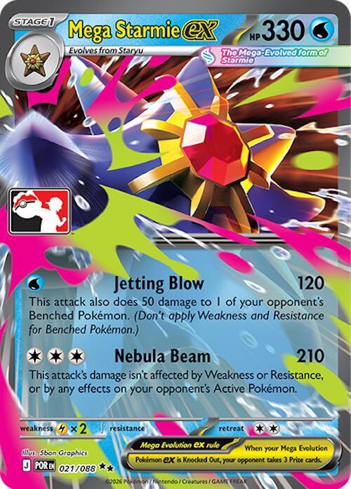 Mega Starmie ex 021 088 021/088 (Prize Pack Series Cards)  - Holofoil