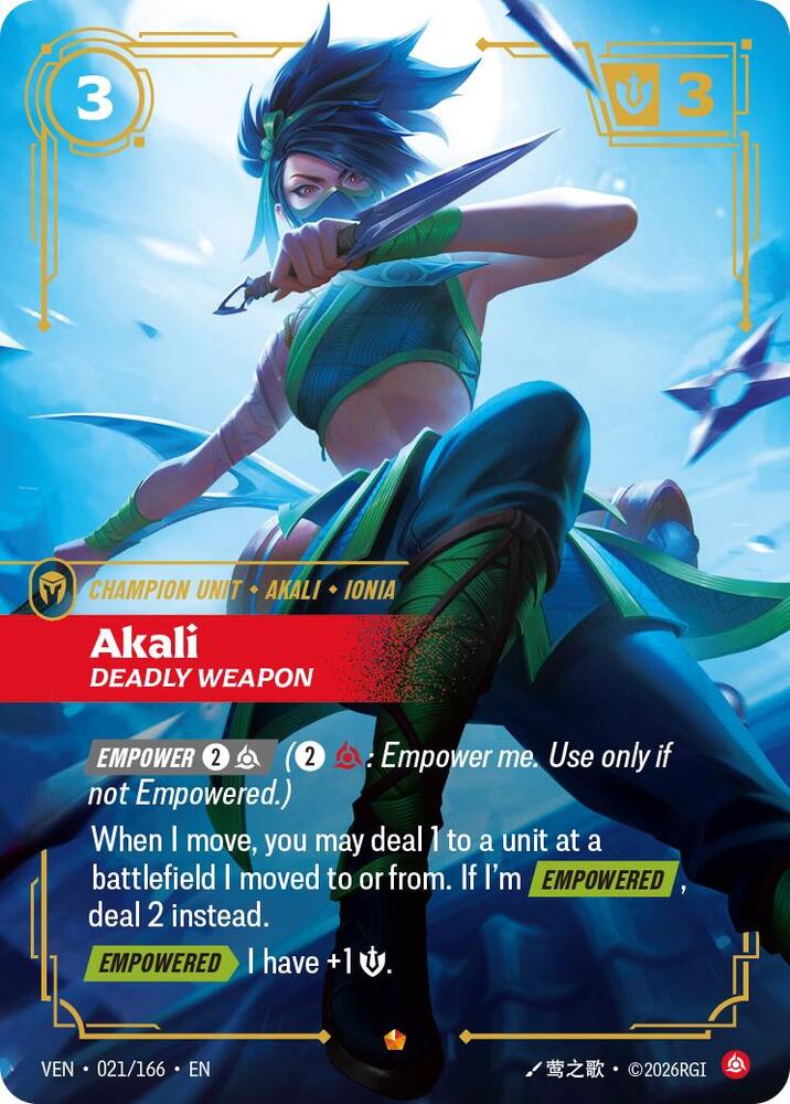 Akali - Deadly Weapon 021/166 (Vendetta)  - Foil