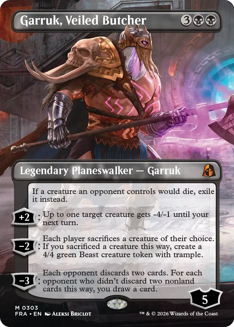 Garruk, Veiled Butcher 303 (Reality Fracture)  - Borderless Foil