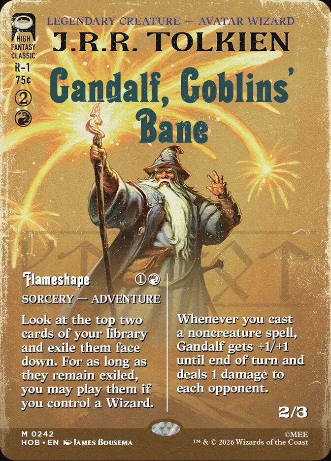 Gandalf, Goblins' Bane // Flameshape 242 (The Hobbit)  - Borderless Foil