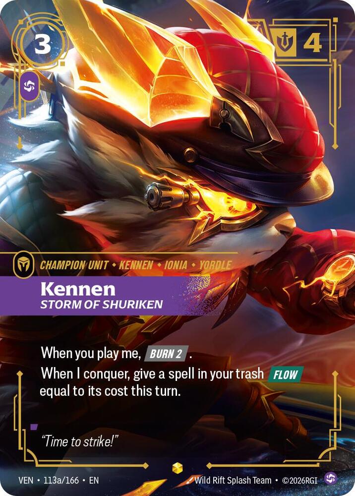 Kennen - Storm of Shuriken 113a/166 (Vendetta)  - Foil