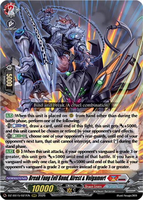 Break Fang Evil Bond Alrest and Volgamort DZ-SS15/027EN (DZ-SS15: The Legendary Vanguards) 