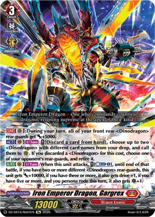 Iron Emperor Dragon Gargrex DZ-SS15/Re01EN (DZ-SS15: The Legendary Vanguards) 