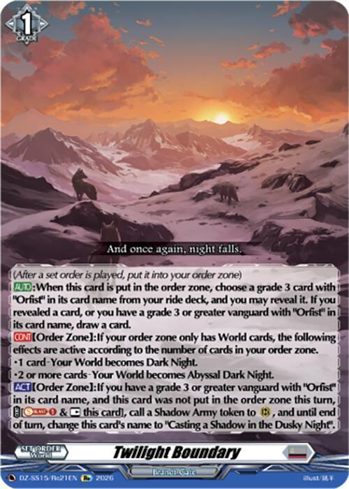 Twilight Boundary DZ-SS15/Re21EN (DZ-SS15: The Legendary Vanguards) 