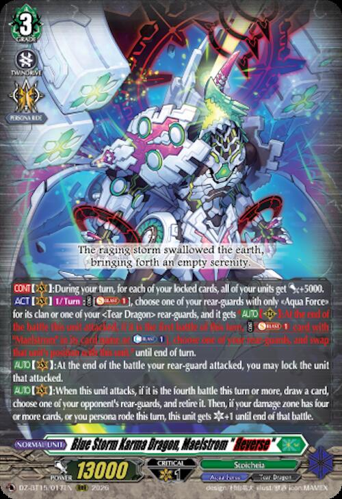 Blue Storm Karma Dragon Maelstrom Reverse DZ-BT15/017EN (DZ-BT15: Strike of Illusionary Shadows) 
