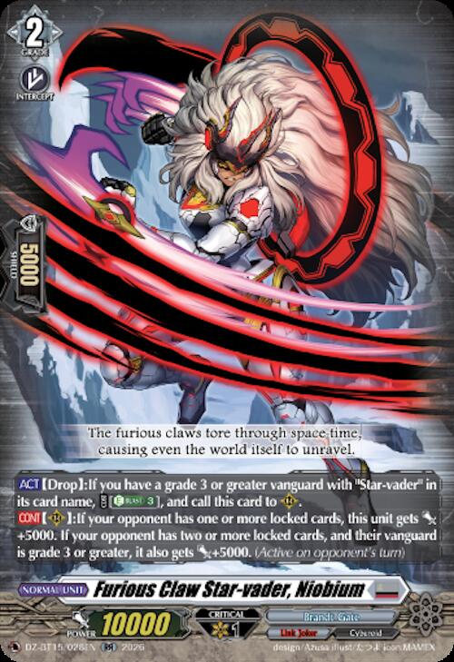 Furious Claw Star vader Niobium DZ-BT15/028EN (DZ-BT15: Strike of Illusionary Shadows) 