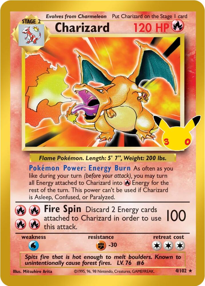 Charizard 4/102 (ME: 30th Celebration Classic Collection)  - Holofoil