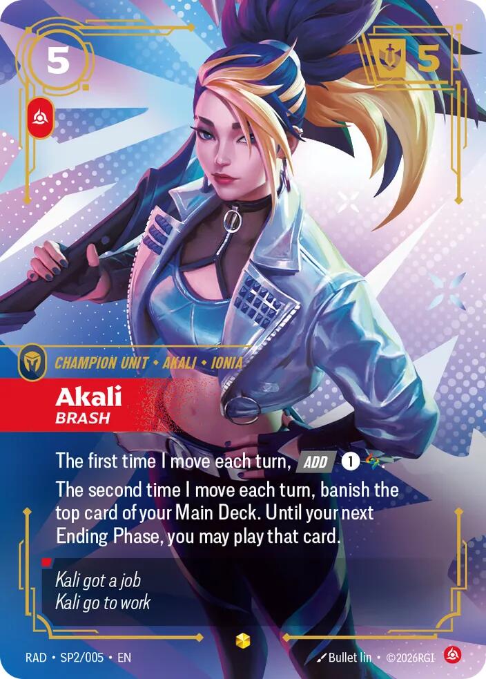 Akali - Brash (K/DA) SP2/005 (Radiance)  - Foil