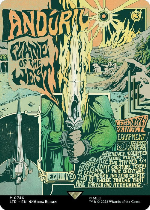 Andúril, Flame of the West 746/281 (Universes Beyond: The Lord of the Rings: Tales of Middle-earth)  - Borderless Poster