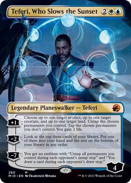 Teferi Who Slows the Sunset Borderless (Innistrad: Midnight Hunt) 