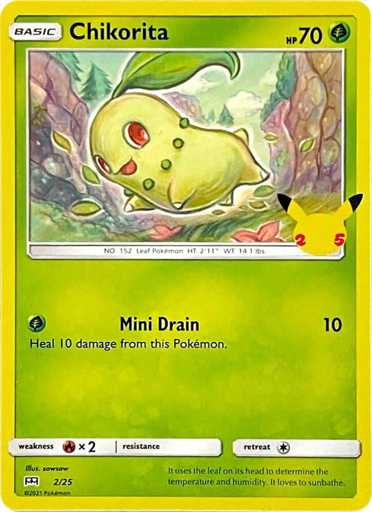 Chikorita 002/025 (McDonald's 25th Anniversary Promos)  - Holofoil