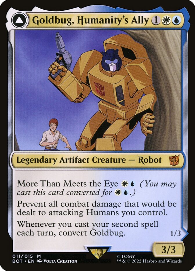 Goldbug, Humanity's Ally // Goldbug, Scrappy Scout (Universes Beyond: Transformers) 